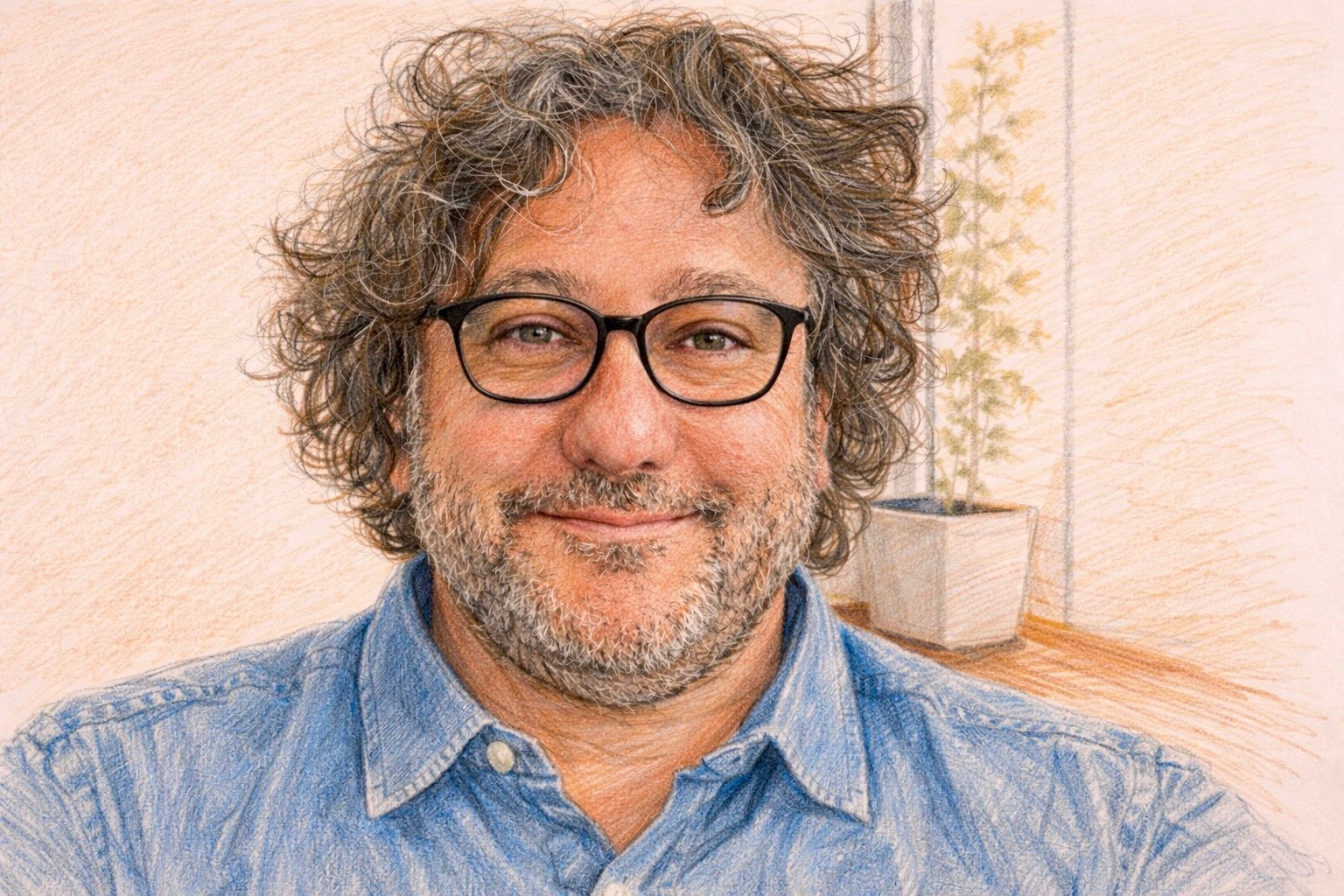 Illustrated portrait of Nic Croucher